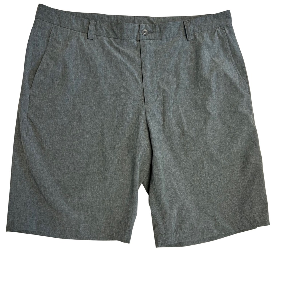 Slazenger Mens Golf Shorts 38 Grey Heather Performance Flat Front Stretch